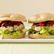 Feta Stuffed Chicken Burger Photo